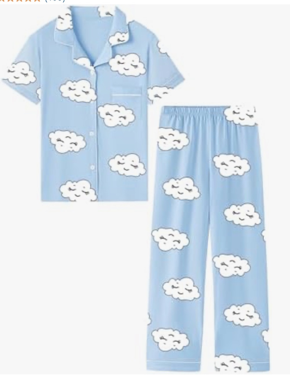 Girls 100% Cotton Button Down
Short Sleeve Pajama Set